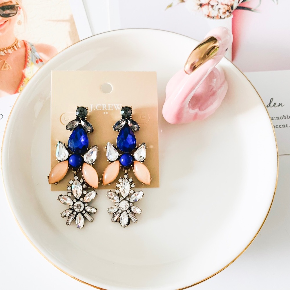 Last Onej. Crew Multicolor Statement Earrings Blue - image 6